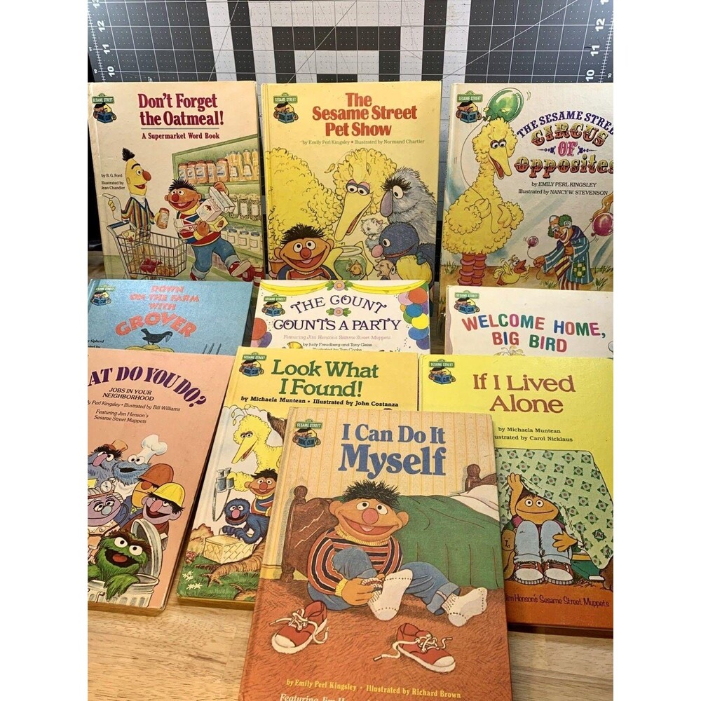 Vintage Sesame Street 10 Hardcover Book Bundle -  1980s